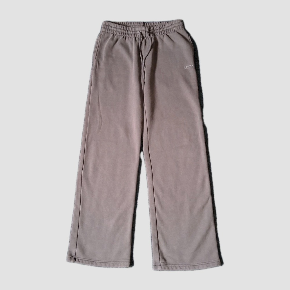 Aritzia Sweat Fleece Pants Womens Size Small Gray Boyfriend Fit Wide Leg Lounge